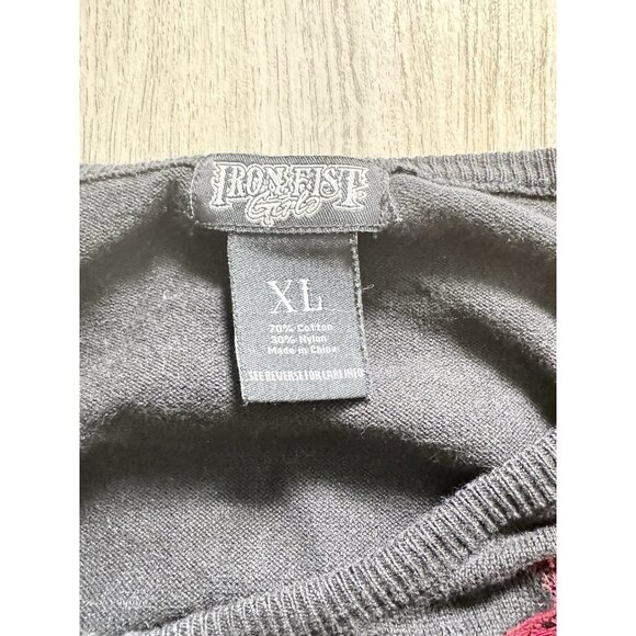 Iron First Cardigan Snow White Girls XL Sweater Black Apple Rare - Picture 5 of 9